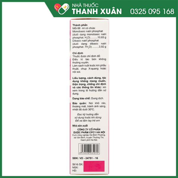 Golistin-enema for children dung dịch thụt trực tràng